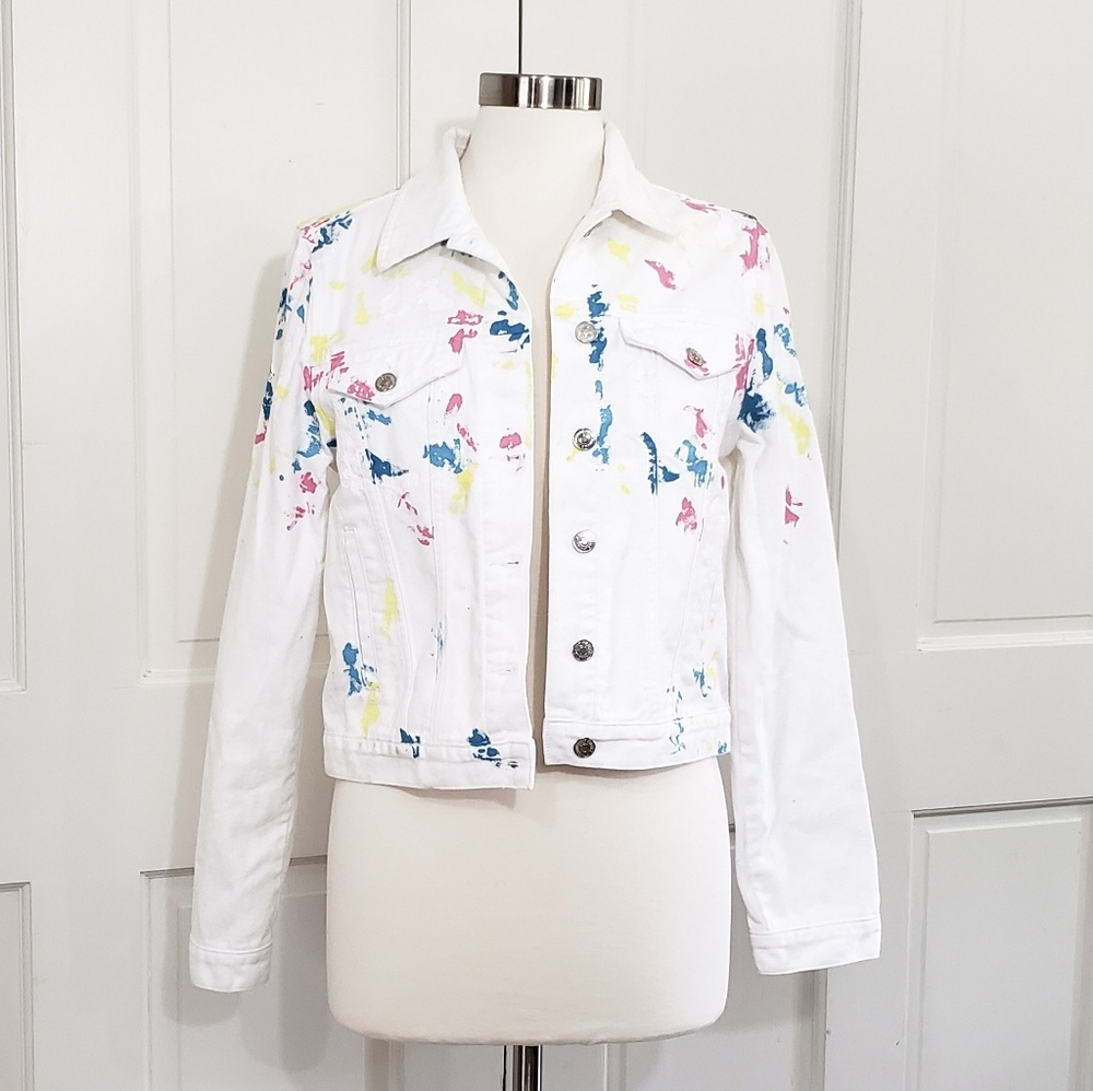 Forever 21 Paint Splatter Jean Jacket